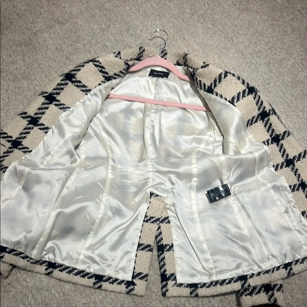 ISABEL MARANT Plaid Women's Jacket in Cream and Black SIZE 36 - Picture 9 of 16
